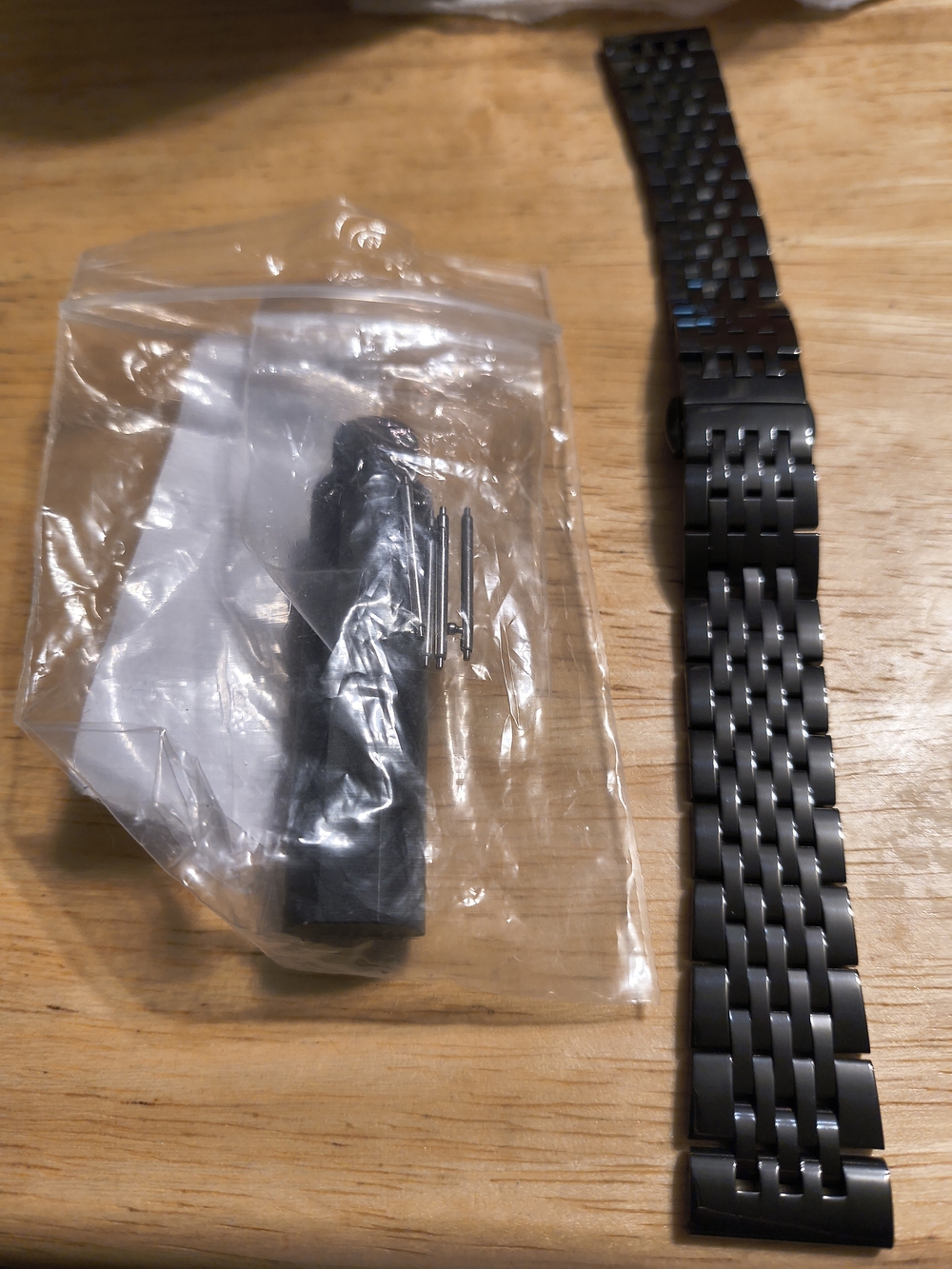 Men's Black Stainless Steel Watch Band Replacement - Universal Fit